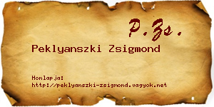 Peklyanszki Zsigmond névjegykártya